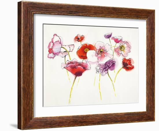 Pink and Red Somniferums-Shirley Novak-Framed Art Print