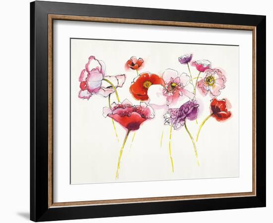 Pink and Red Somniferums-Shirley Novak-Framed Art Print