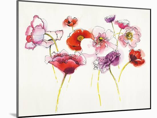 Pink and Red Somniferums-Shirley Novak-Mounted Art Print