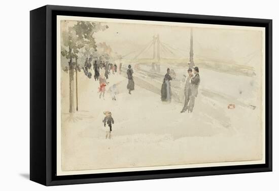 Pink and Silver - Chelsea, the Embankment, C.1885 (W/C on Paper)-James Abbott McNeill Whistler-Framed Premier Image Canvas