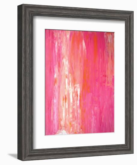 Pink and White Abstract Art Painting-T30Gallery-Framed Art Print