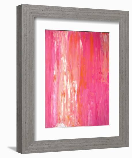 Pink and White Abstract Art Painting-T30Gallery-Framed Art Print