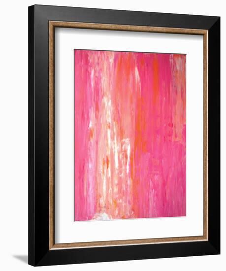 Pink and White Abstract Art Painting-T30Gallery-Framed Art Print