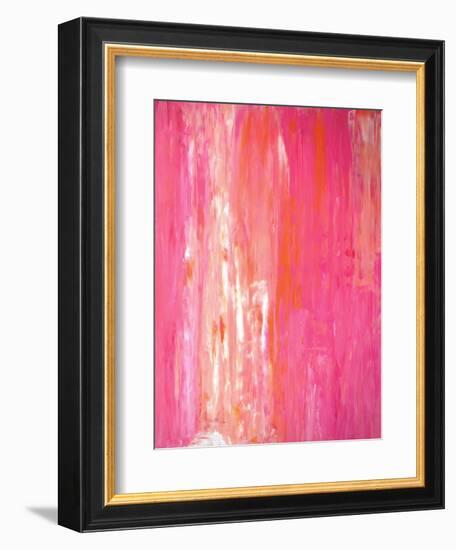 Pink and White Abstract Art Painting-T30Gallery-Framed Art Print