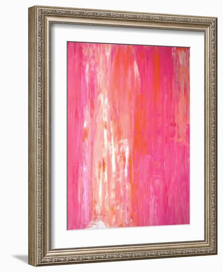 Pink and White Abstract Art Painting-T30Gallery-Framed Art Print