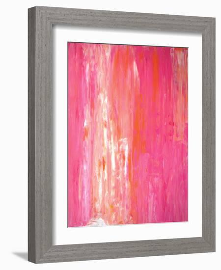 Pink and White Abstract Art Painting-T30Gallery-Framed Art Print