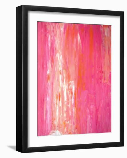 Pink and White Abstract Art Painting-T30Gallery-Framed Art Print