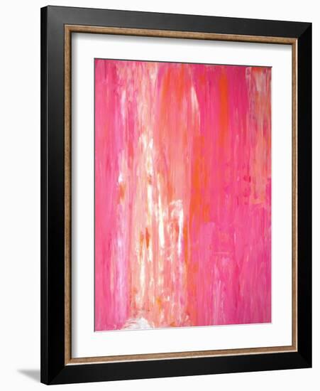 Pink and White Abstract Art Painting-T30Gallery-Framed Art Print