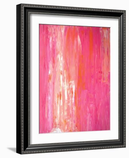 Pink and White Abstract Art Painting-T30Gallery-Framed Art Print