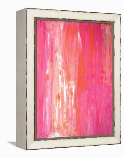 Pink and White Abstract Art Painting-T30Gallery-Framed Stretched Canvas