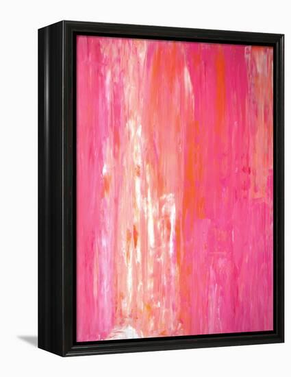 Pink and White Abstract Art Painting-T30Gallery-Framed Stretched Canvas
