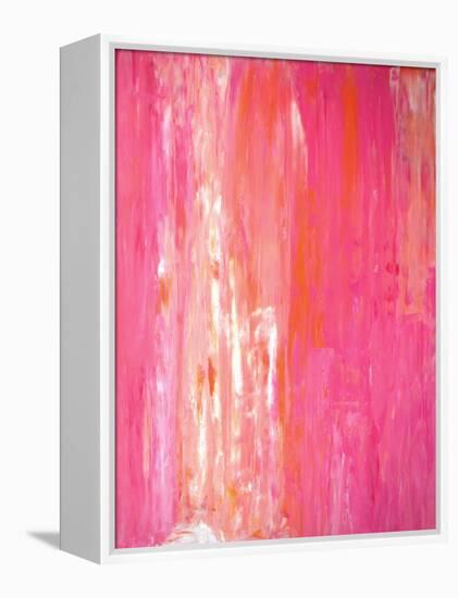 Pink and White Abstract Art Painting-T30Gallery-Framed Stretched Canvas