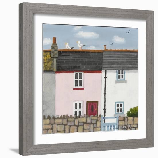 Pink and White Houses-Sophie Harding-Framed Giclee Print