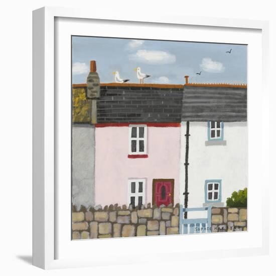 Pink and White Houses-Sophie Harding-Framed Giclee Print