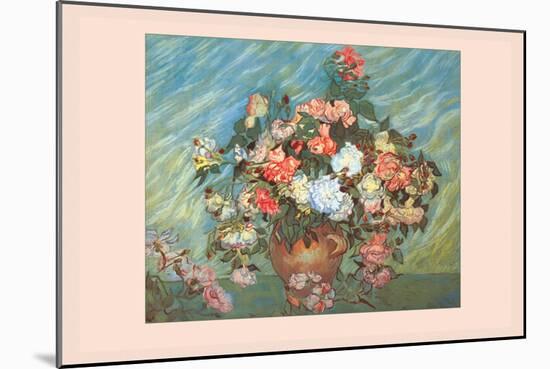 Pink and White Roses-Vincent van Gogh-Mounted Art Print