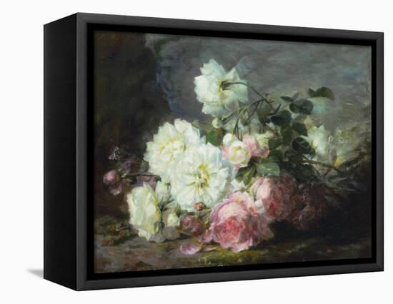 Pink and White Roses-Andre Perrachon-Framed Premier Image Canvas