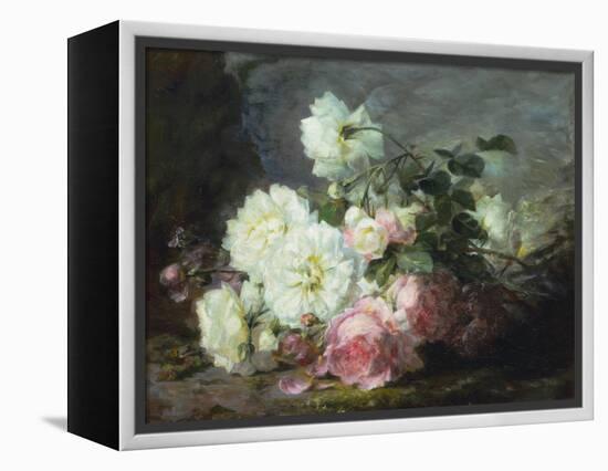 Pink and White Roses-Andre Perrachon-Framed Premier Image Canvas