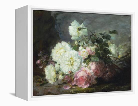 Pink and White Roses-Andre Perrachon-Framed Premier Image Canvas