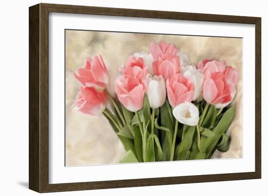 Pink And White Tulips-Kimberly Allen-Framed Art Print