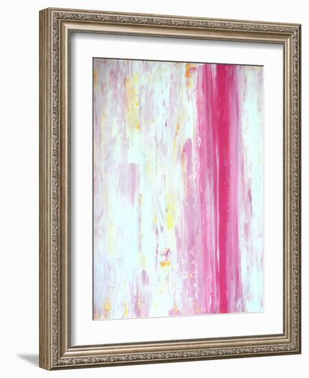 Pink and Yellow Abstract Art Painting-T30Gallery-Framed Art Print