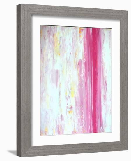 Pink and Yellow Abstract Art Painting-T30Gallery-Framed Art Print