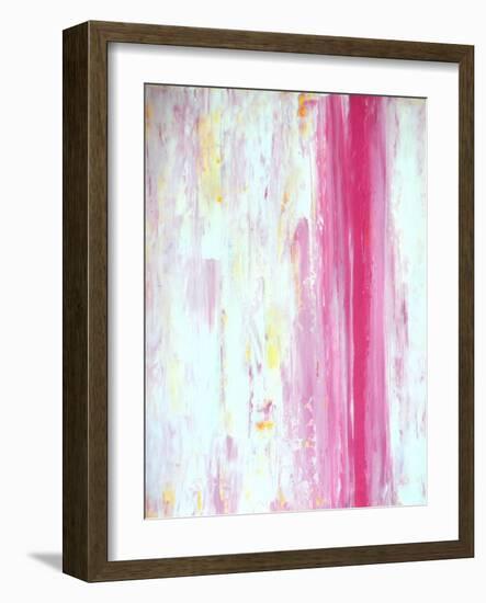 Pink and Yellow Abstract Art Painting-T30Gallery-Framed Art Print