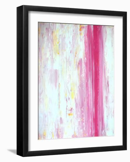 Pink and Yellow Abstract Art Painting-T30Gallery-Framed Art Print