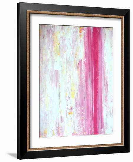 Pink and Yellow Abstract Art Painting-T30Gallery-Framed Art Print