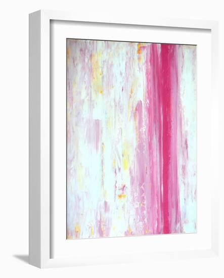 Pink and Yellow Abstract Art Painting-T30Gallery-Framed Art Print