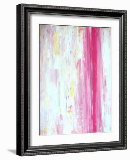 Pink and Yellow Abstract Art Painting-T30Gallery-Framed Art Print