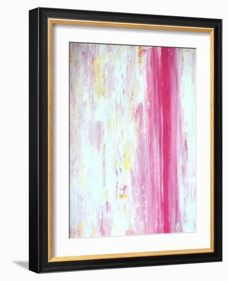 Pink and Yellow Abstract Art Painting-T30Gallery-Framed Art Print