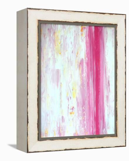 Pink and Yellow Abstract Art Painting-T30Gallery-Framed Stretched Canvas