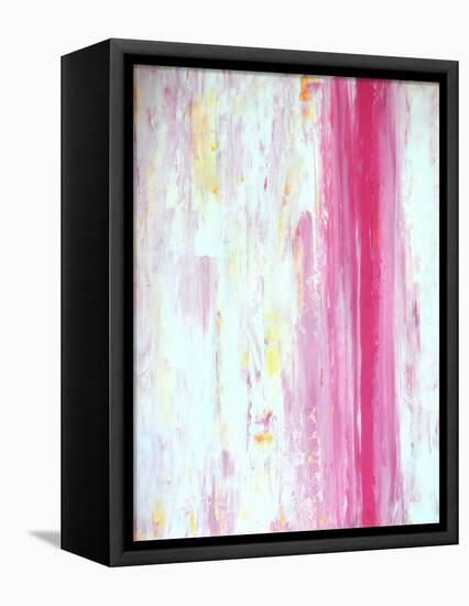 Pink and Yellow Abstract Art Painting-T30Gallery-Framed Stretched Canvas