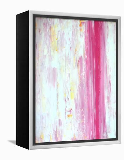 Pink and Yellow Abstract Art Painting-T30Gallery-Framed Stretched Canvas