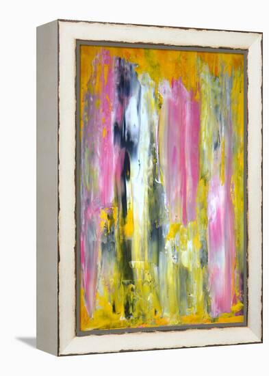 Pink and Yellow Abstract Art Painting-T30Gallery-Framed Stretched Canvas