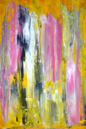 'Pink and Yellow Abstract Art Painting' Art Print - T30Gallery | Art.com