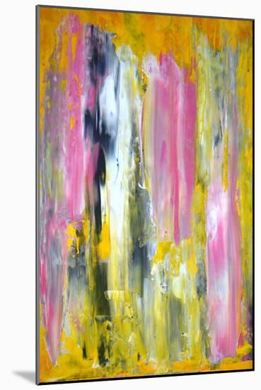 Pink and Yellow Abstract Art Painting-T30Gallery-Mounted Art Print