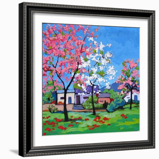 Pink and Yellow Blossoms on a Blue Sky-Patty Baker-Framed Art Print