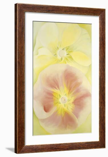 Pink and Yellow Hollyhocks, 1952-Georgia O'Keeffe-Framed Art Print