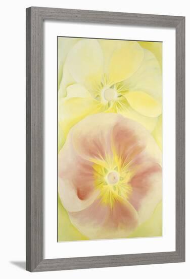 Pink and Yellow Hollyhocks, 1952-Georgia O'Keeffe-Framed Art Print