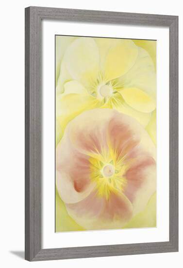 Pink and Yellow Hollyhocks, c.1952-Georgia O'Keeffe-Framed Art Print