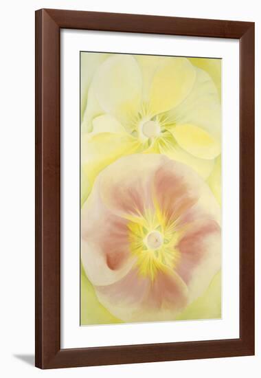 Pink and Yellow Hollyhocks, c.1952-Georgia O'Keeffe-Framed Art Print