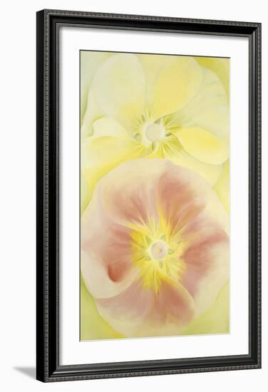 Pink and Yellow Hollyhocks, c.1952-Georgia O'Keeffe-Framed Art Print