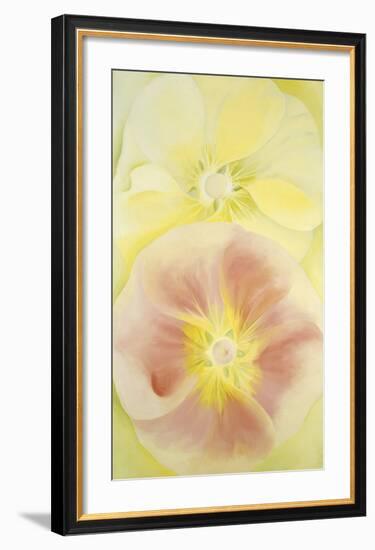 Pink and Yellow Hollyhocks, c.1952-Georgia O'Keeffe-Framed Art Print