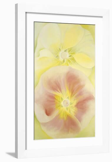 Pink and Yellow Hollyhocks, c.1952-Georgia O'Keeffe-Framed Art Print