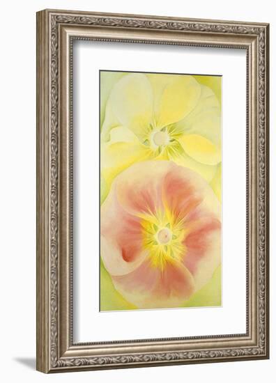 Pink and Yellow Hollyhocks, c.1952-Georgia O'Keeffe-Framed Art Print