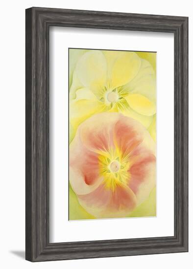 Pink and Yellow Hollyhocks, c.1952-Georgia O'Keeffe-Framed Art Print