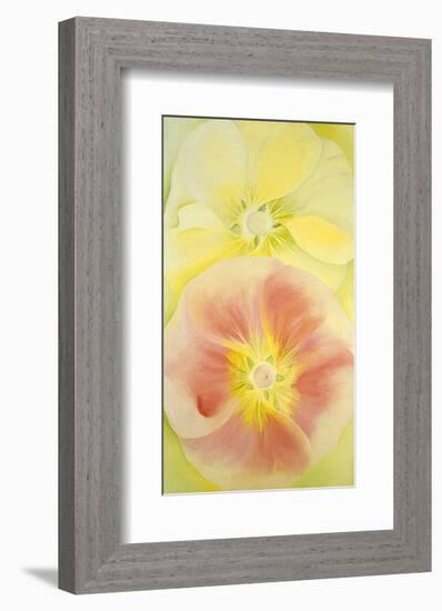 Pink and Yellow Hollyhocks, c.1952-Georgia O'Keeffe-Framed Art Print