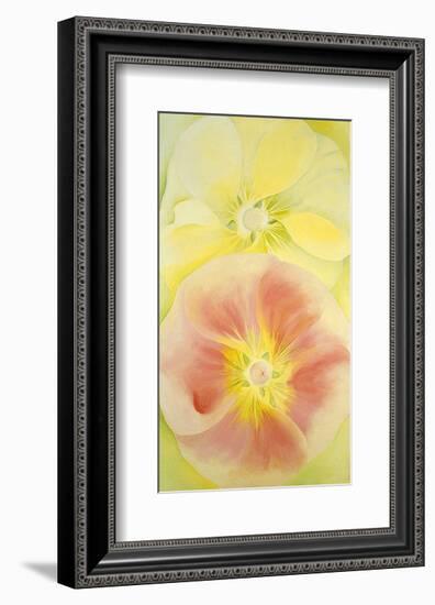 Pink and Yellow Hollyhocks, c.1952-Georgia O'Keeffe-Framed Art Print