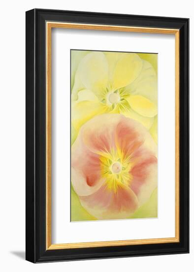 Pink and Yellow Hollyhocks, c.1952-Georgia O'Keeffe-Framed Art Print